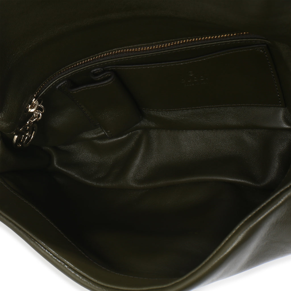 Green Lambskin GG Milano Small Top Handle Shoulder Bag