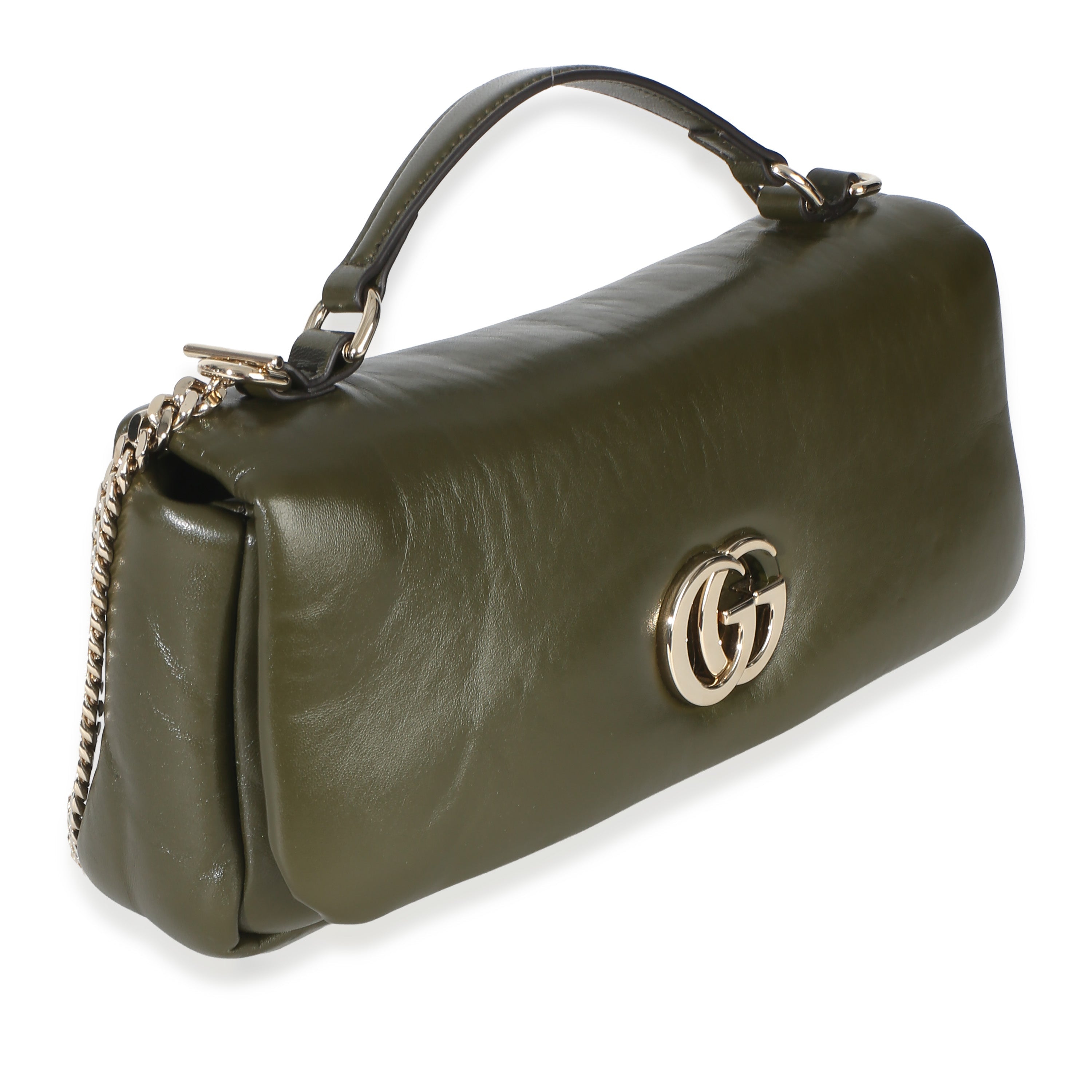 Green Lambskin GG Milano Small Top Handle Shoulder Bag