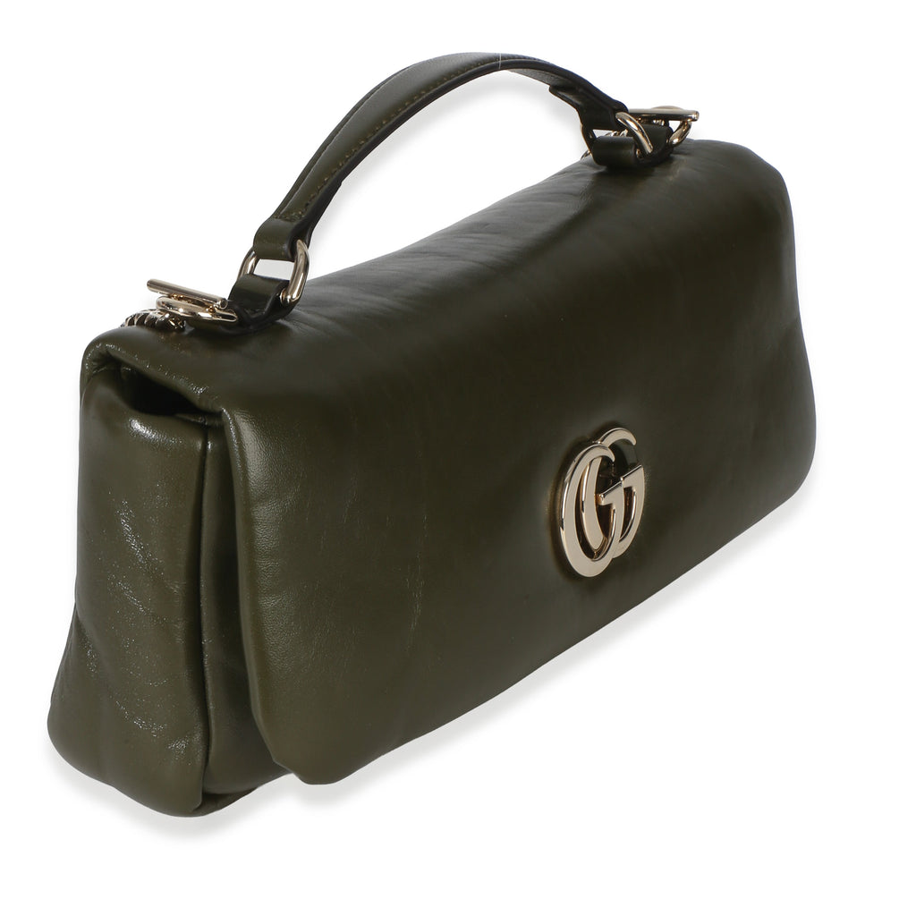 Green Lambskin GG Milano Small Top Handle Shoulder Bag