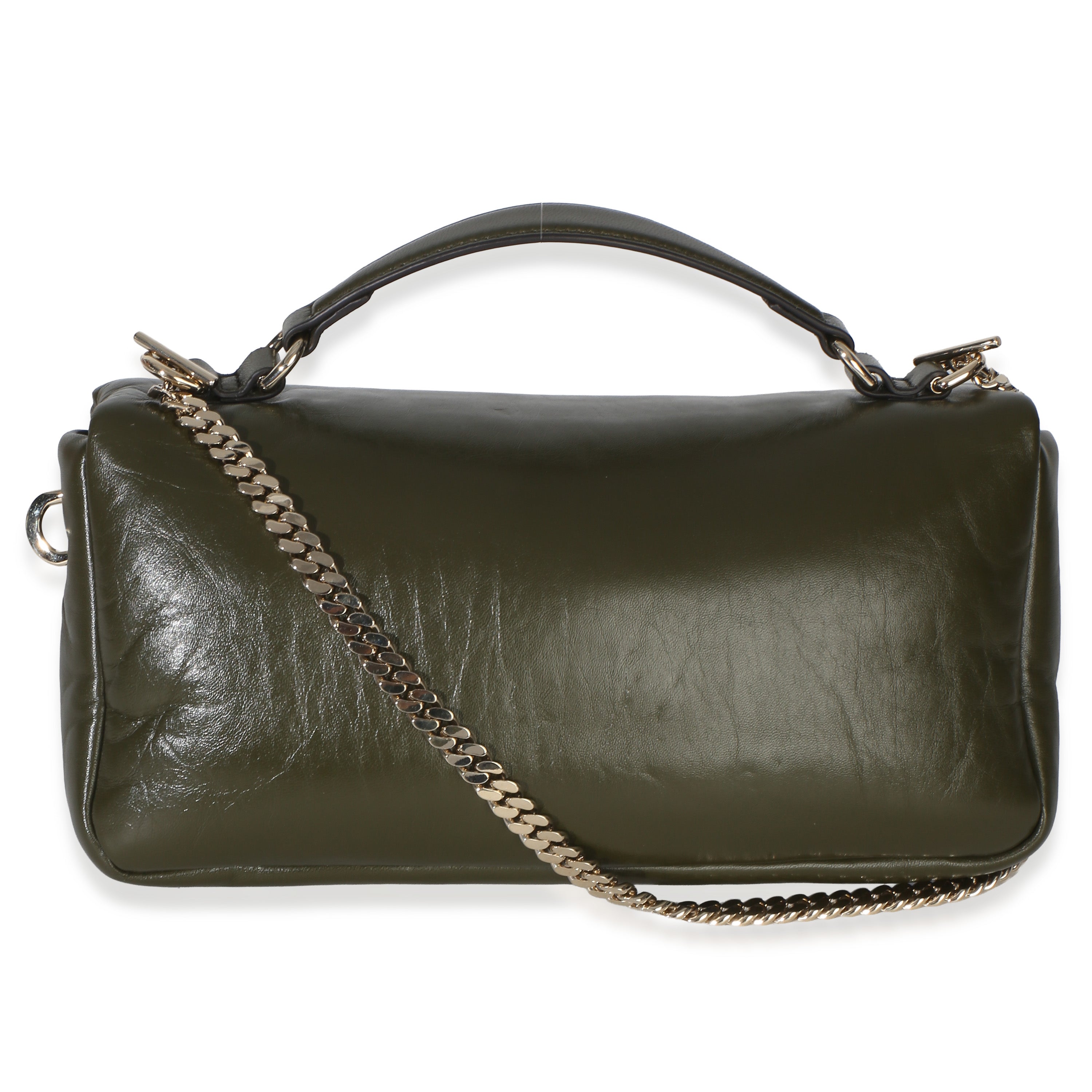 Green Lambskin GG Milano Small Top Handle Shoulder Bag