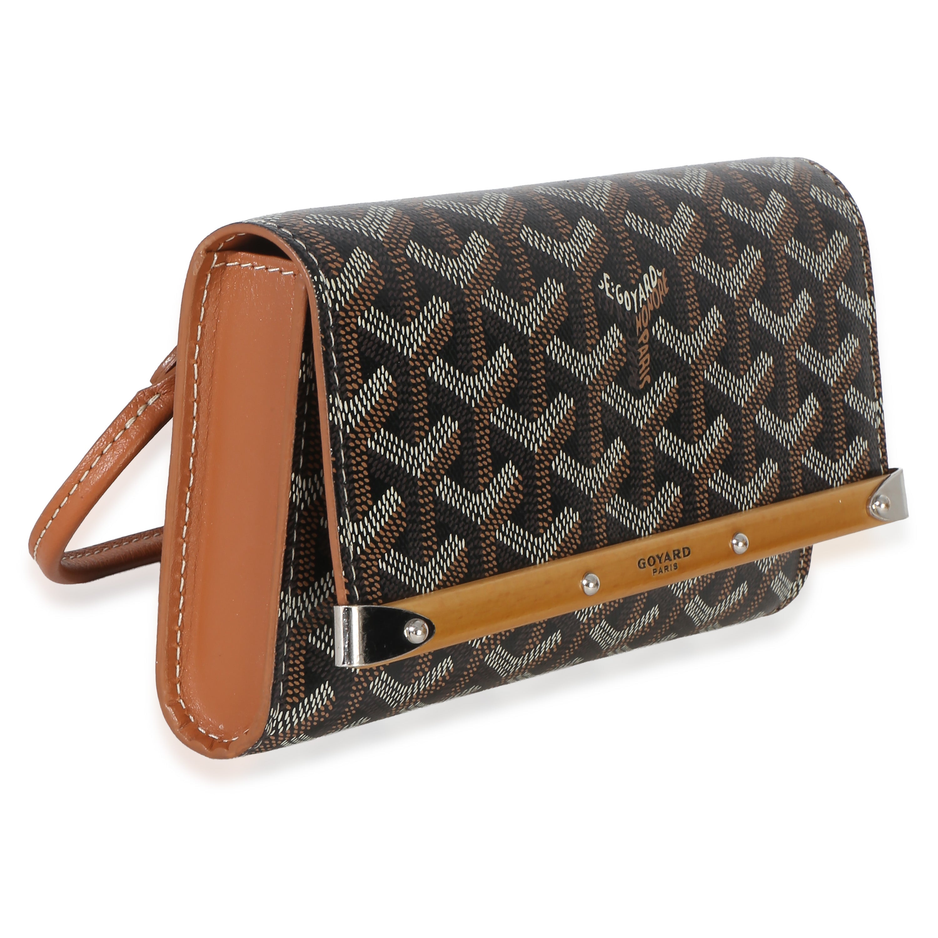 Gold Black Goyardine Monte Carlo Mini Clutch