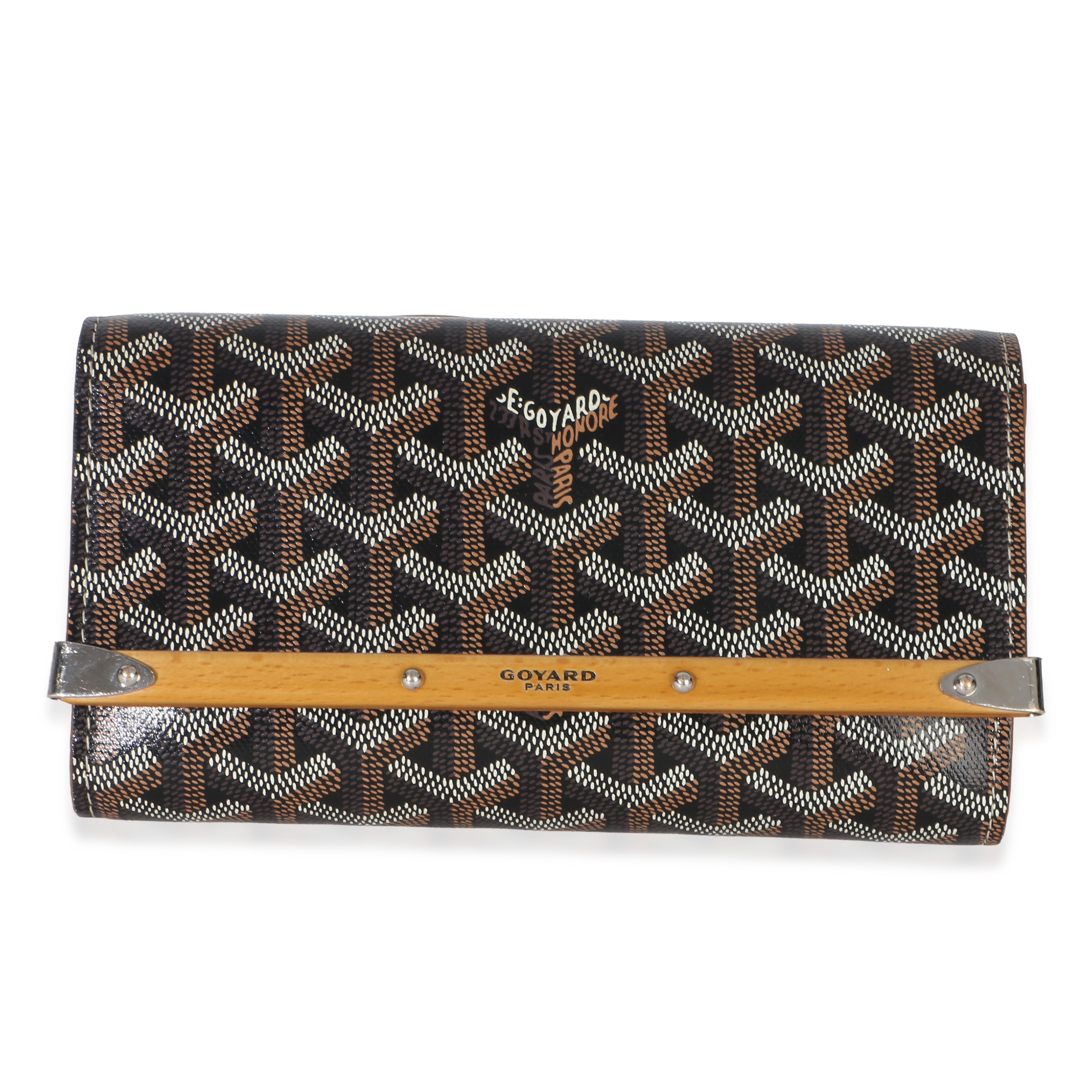 Gold Black Goyardine Monte Carlo Mini Clutch