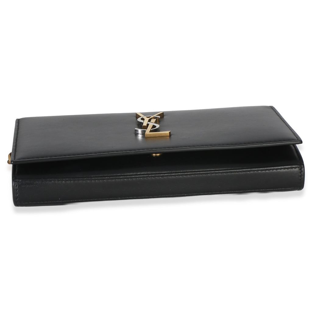 Black Lambskin Tri Metal Kate Wallet On Chain Bag