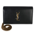 Black Lambskin Tri Metal Kate Wallet On Chain Bag