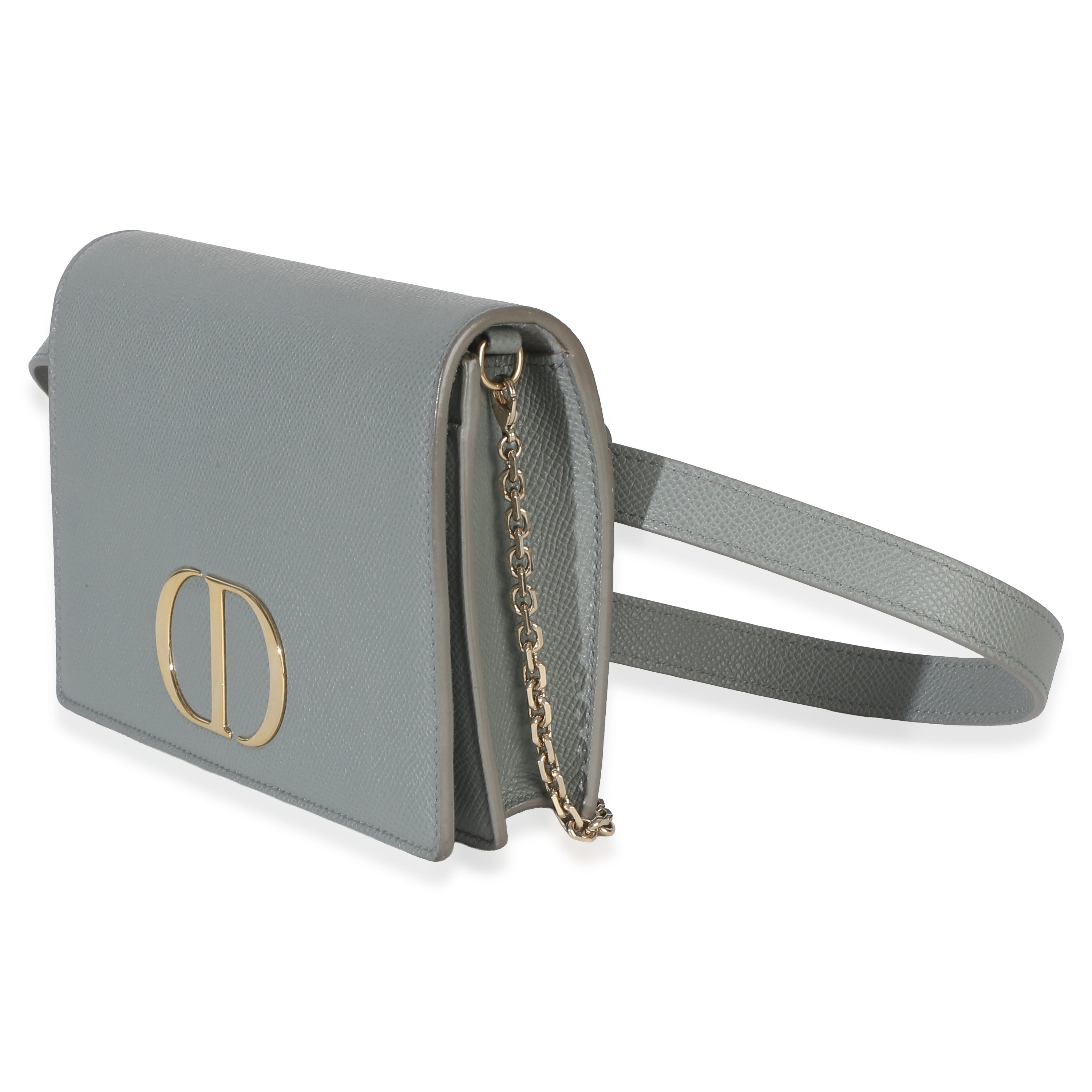 Blue Grained Calfskin 30 Montaigne 2-in-1 Pouch