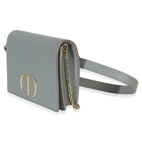 Blue Grained Calfskin 30 Montaigne 2-in-1 Pouch