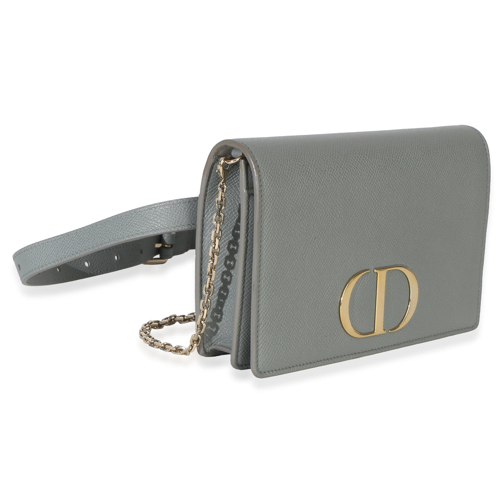Blue Grained Calfskin 30 Montaigne 2-in-1 Pouch