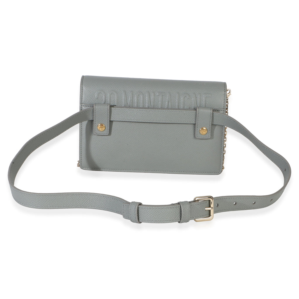 Blue Grained Calfskin 30 Montaigne 2-in-1 Pouch