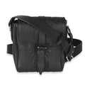 Black Piuma Calfskin Jumbo GG Embossed Small Messenger Bag