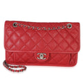 Red Quilted Caviar Medium French Riviera Flap Bag