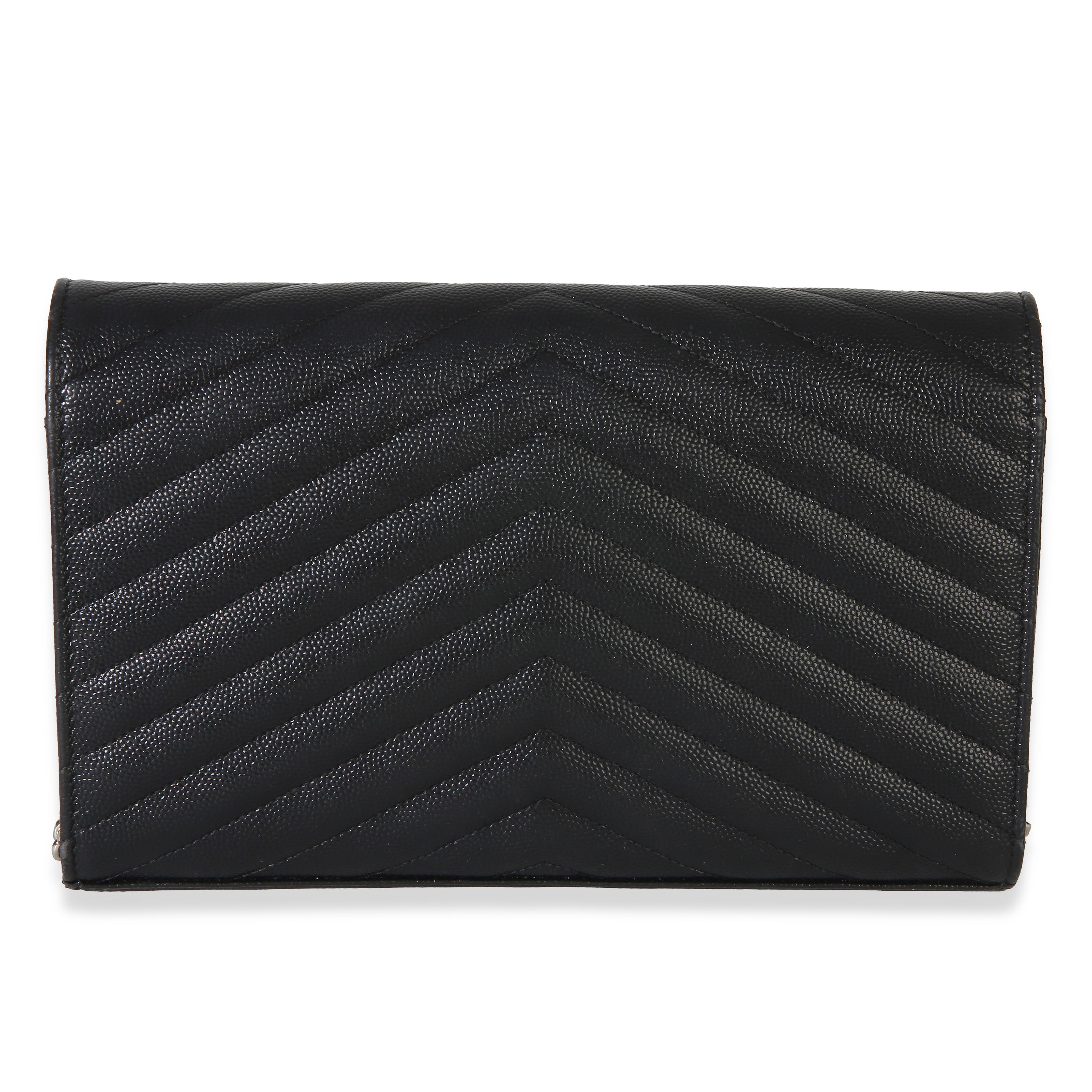 Black Grain De Poudre Cassandre Chain Wallet