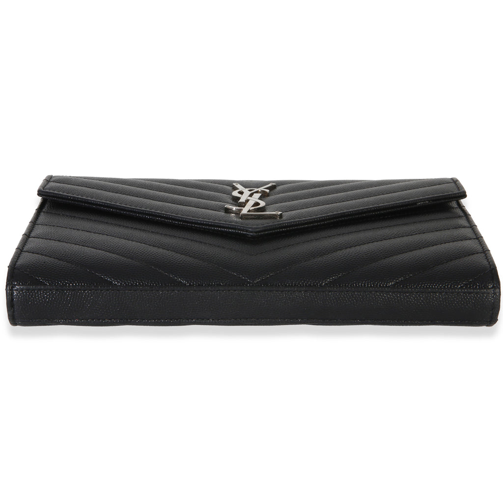 Black Grain De Poudre Cassandre Chain Wallet