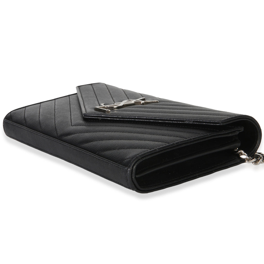 Black Grain De Poudre Cassandre Chain Wallet