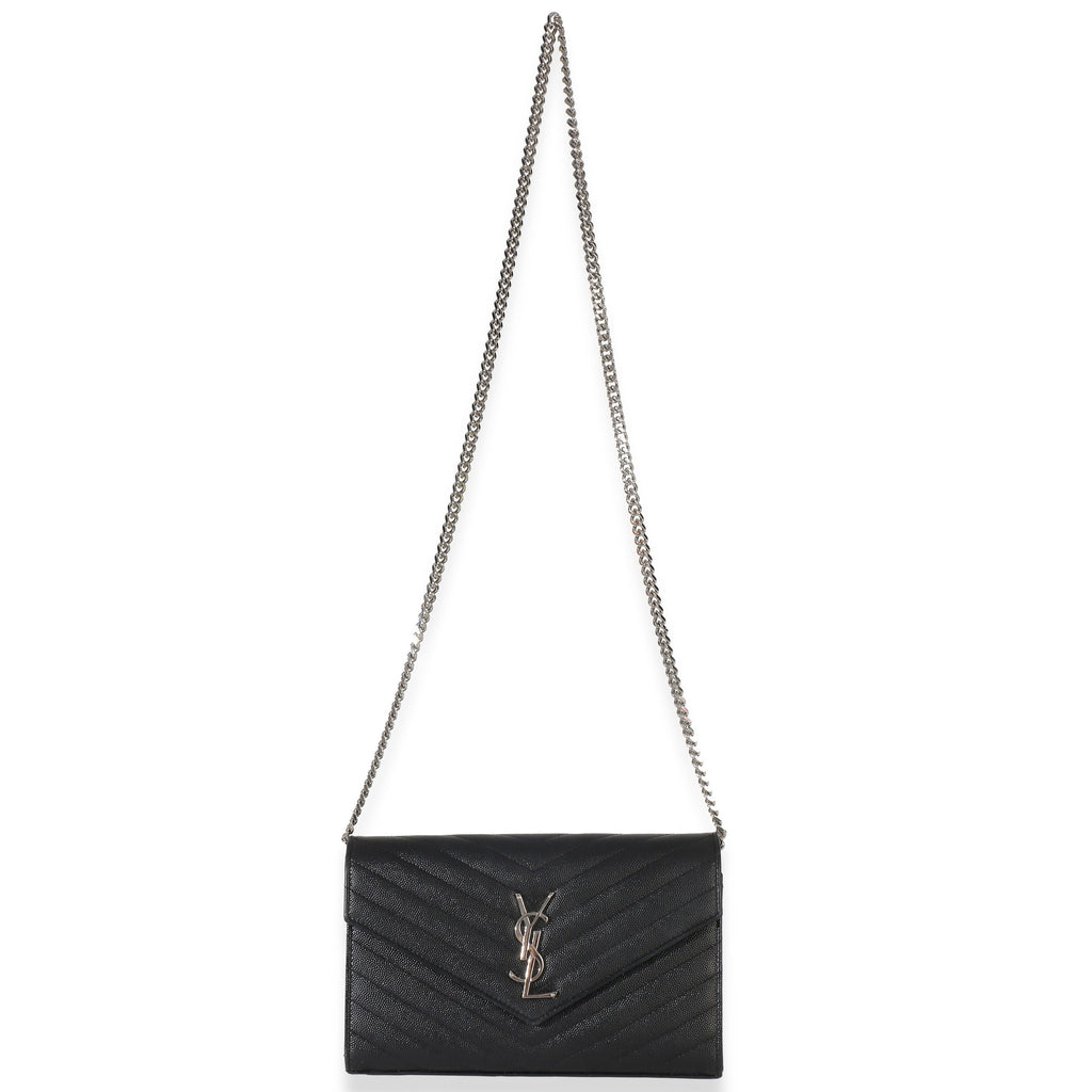 Black Grain De Poudre Cassandre Chain Wallet