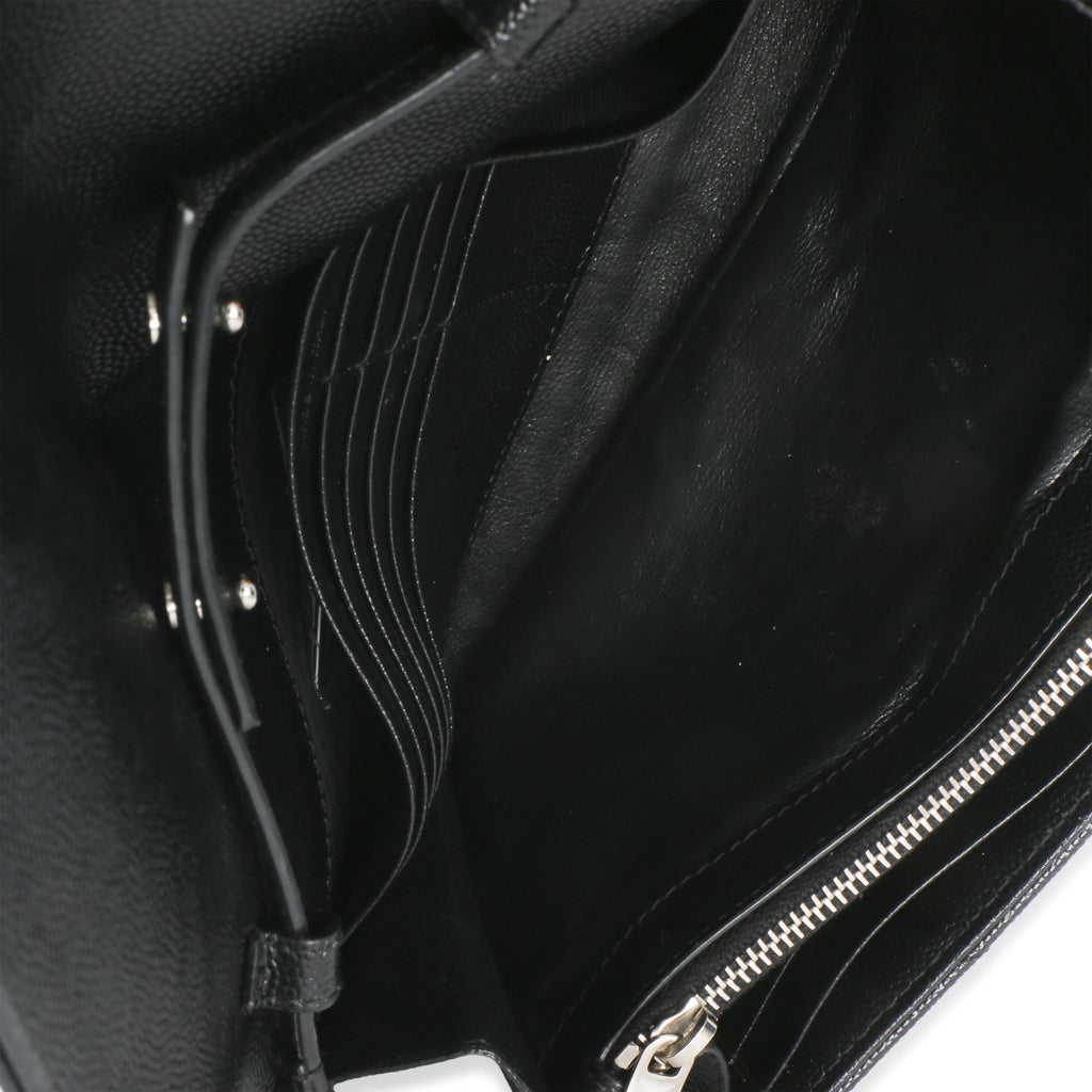 Black Grain De Poudre Cassandre Chain Wallet