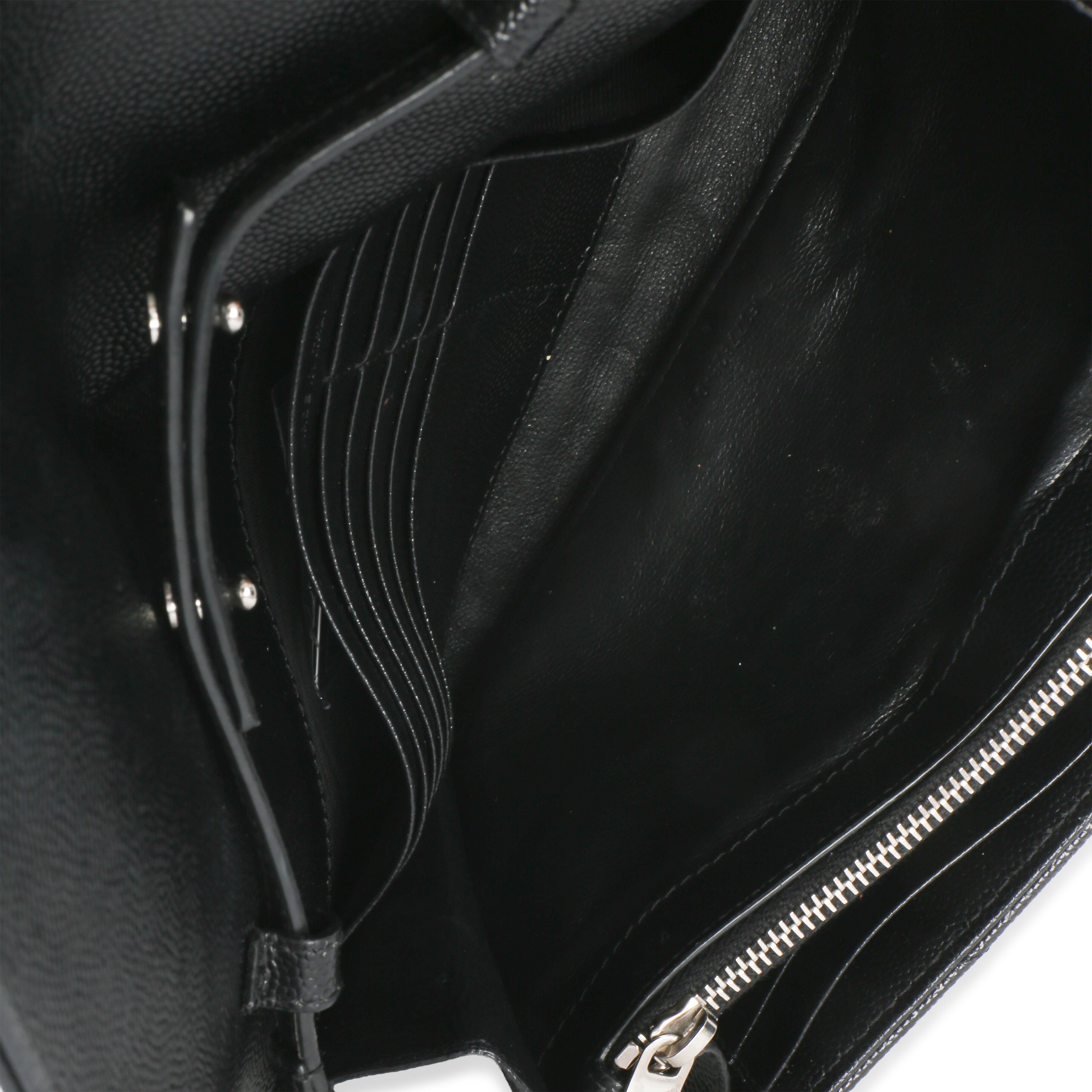 Black Grain De Poudre Cassandre Chain Wallet