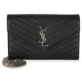 Black Grain De Poudre Cassandre Chain Wallet
