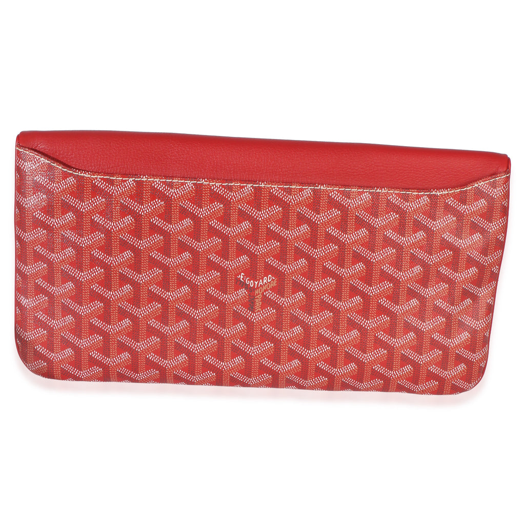 Red Goyardine Canvas Sainte Marie Clutch