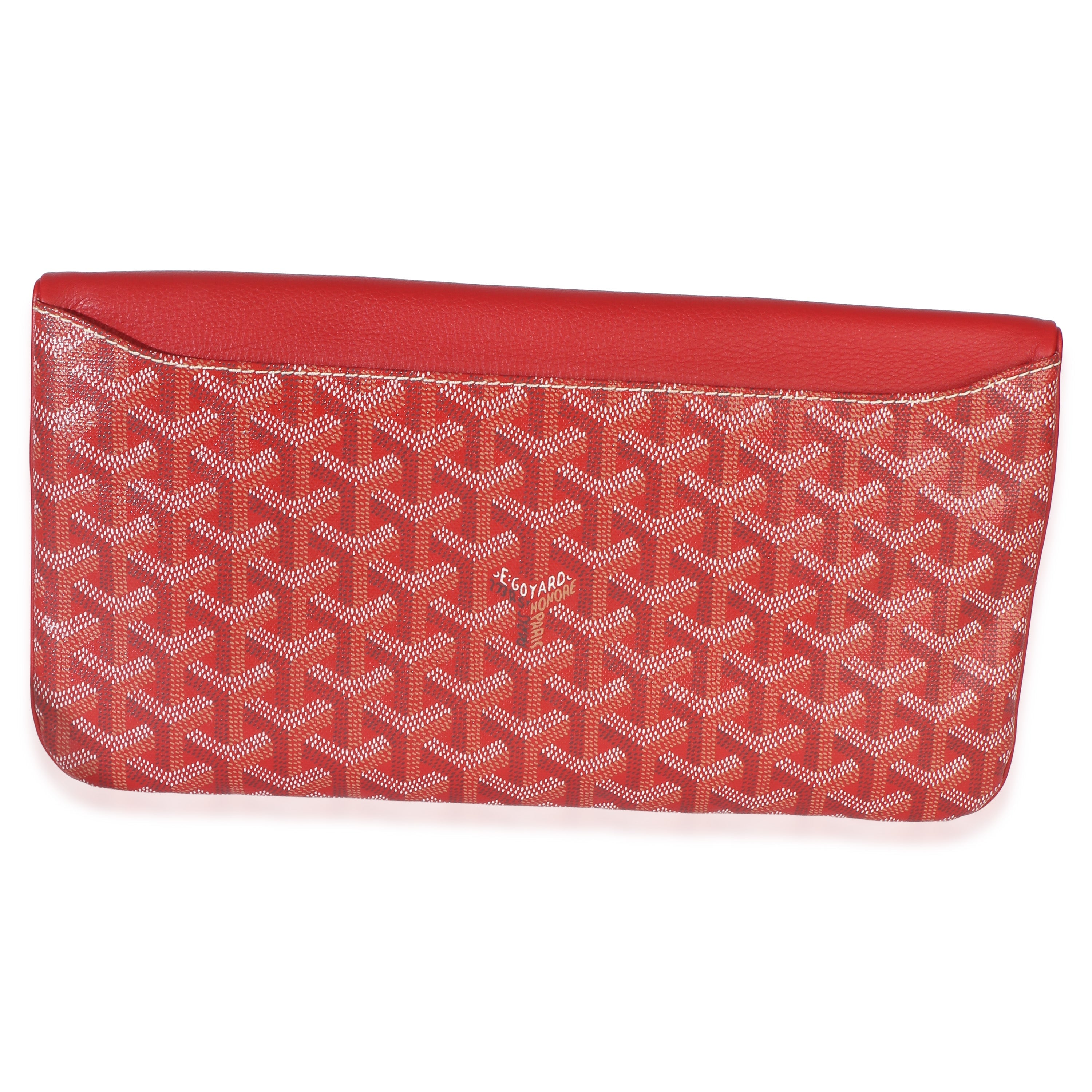 Red Goyardine Canvas Sainte Marie Clutch