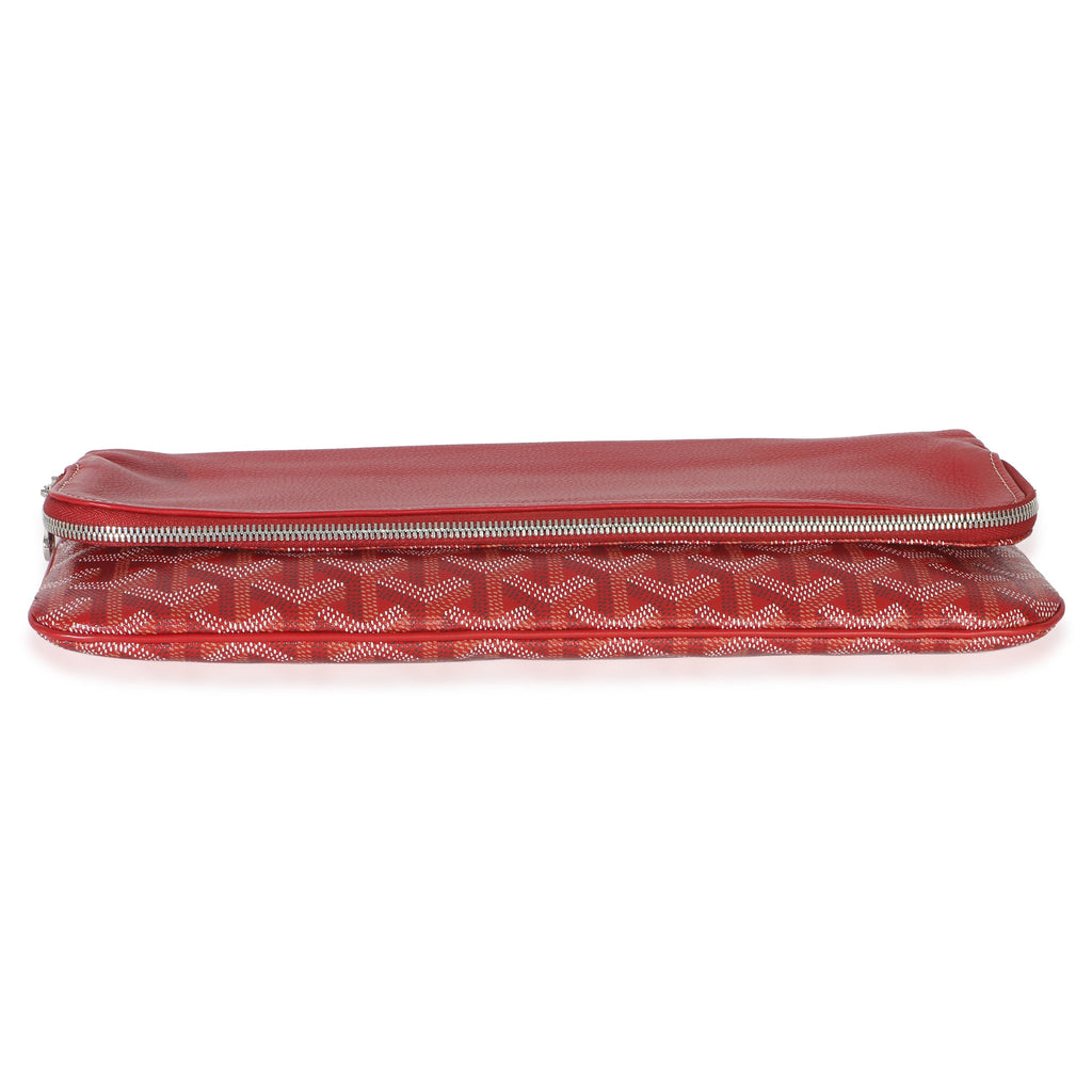 Red Goyardine Canvas Sainte Marie Clutch