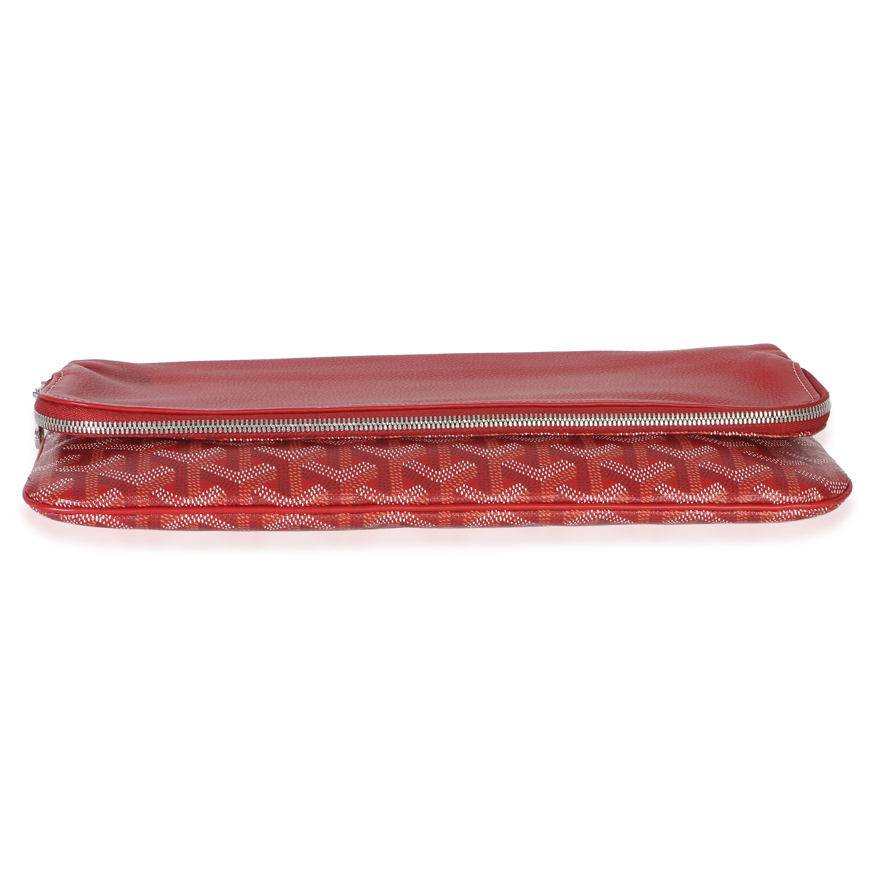 Red Goyardine Canvas Sainte Marie Clutch