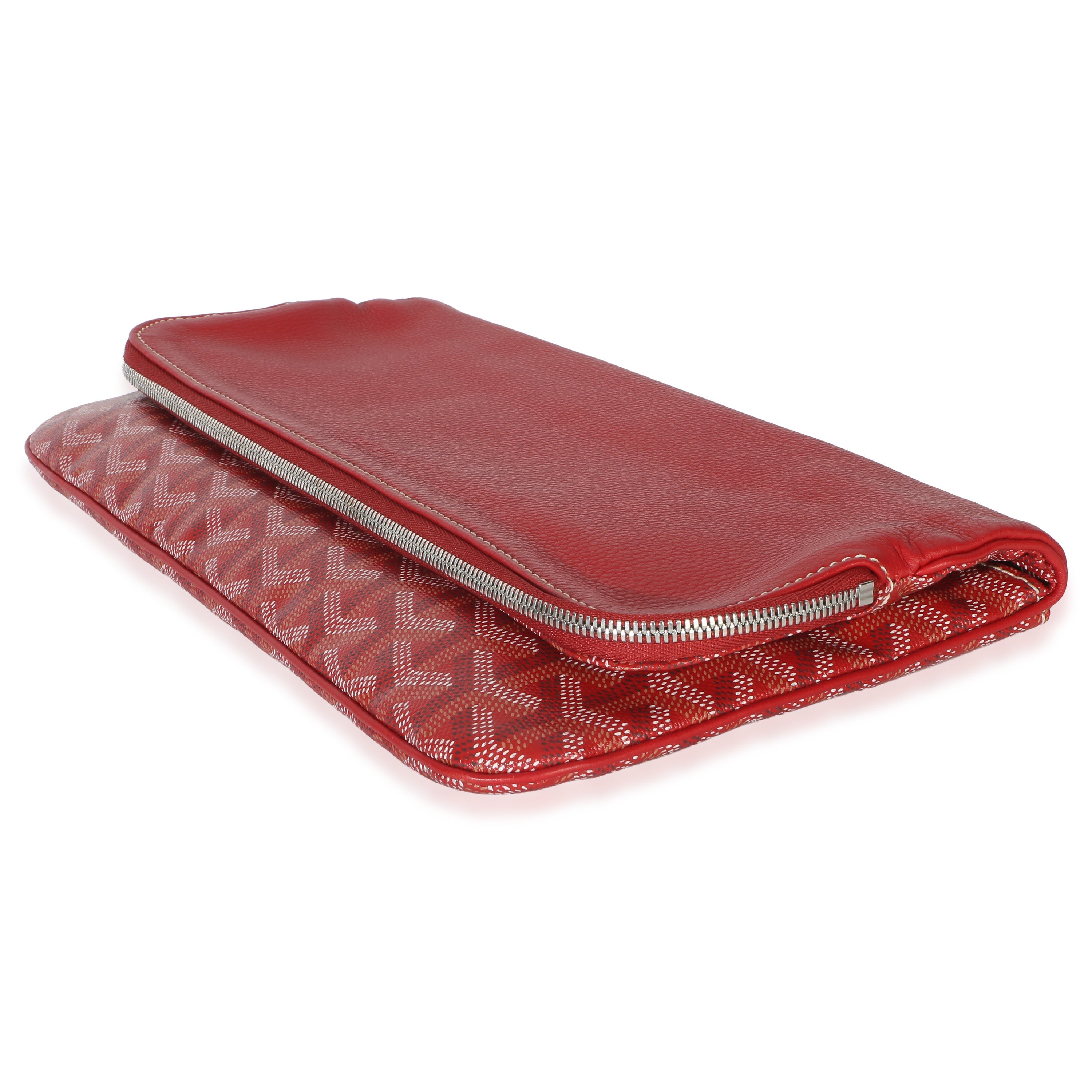 Red Goyardine Canvas Sainte Marie Clutch
