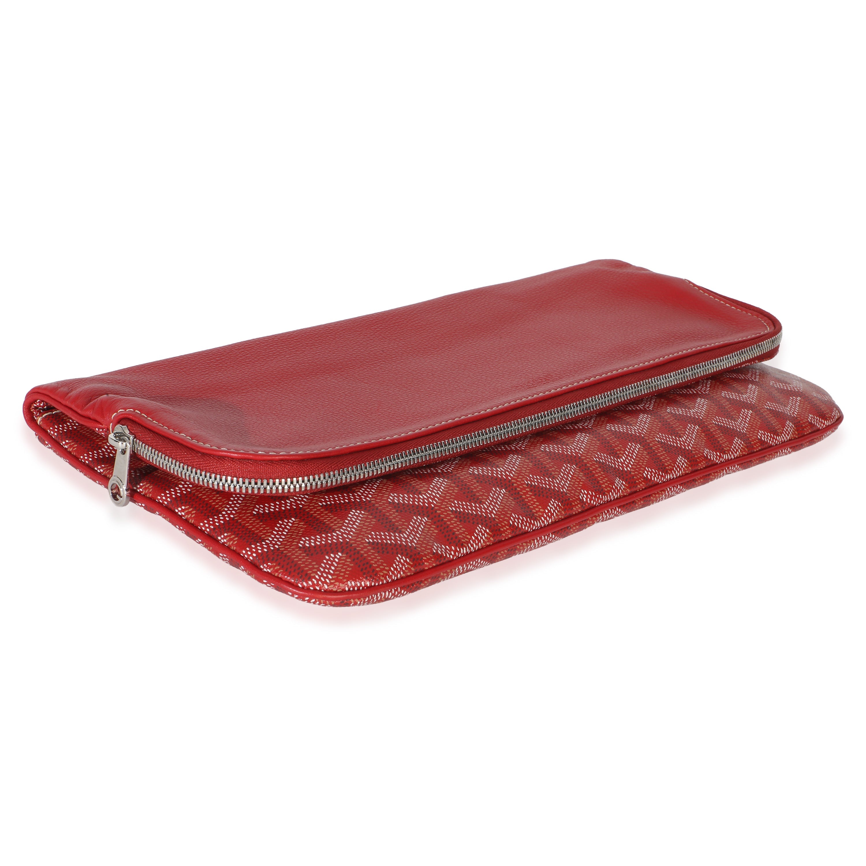 Red Goyardine Canvas Sainte Marie Clutch