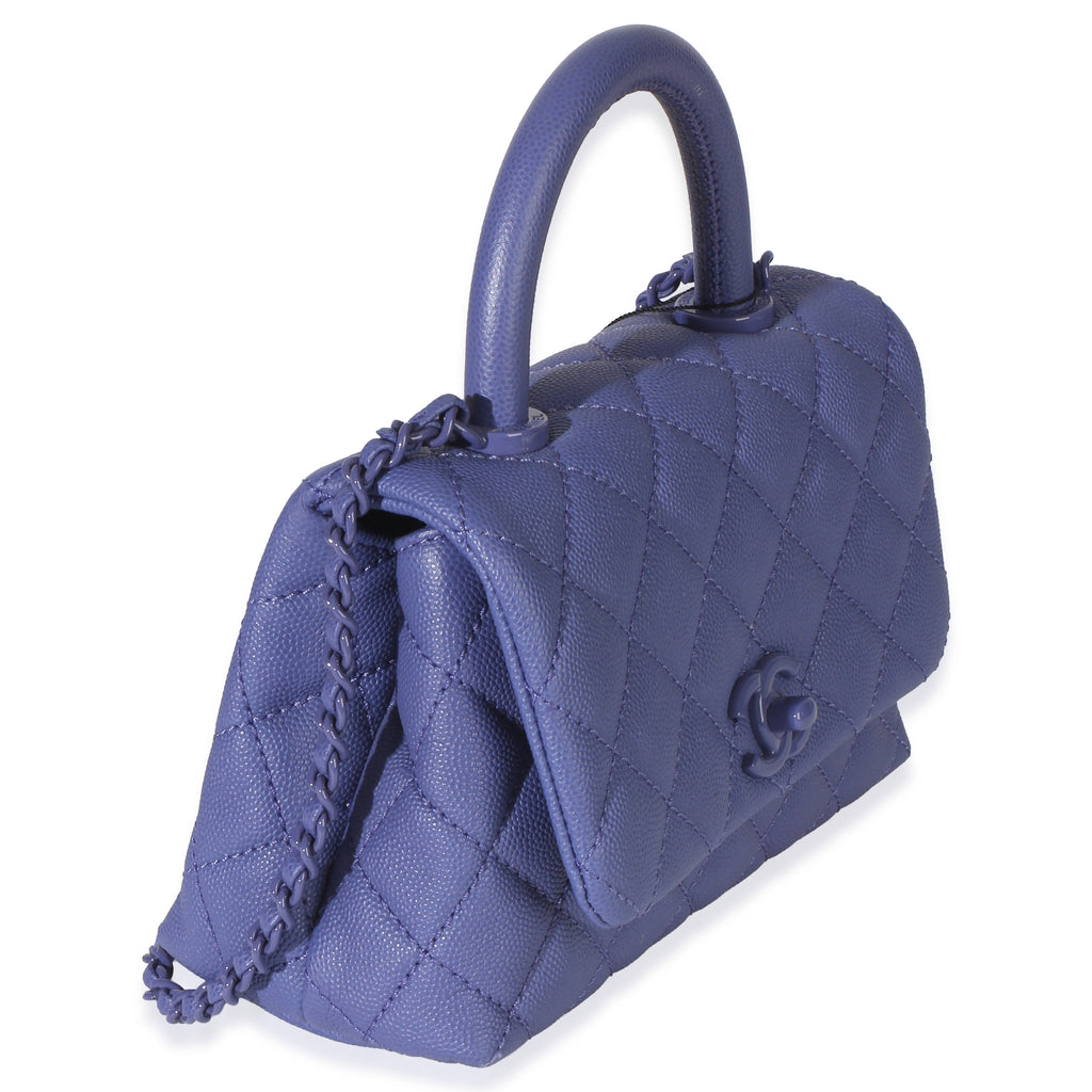 Purple Quilted Incognito Mini Coco Top Handle Flap Bag