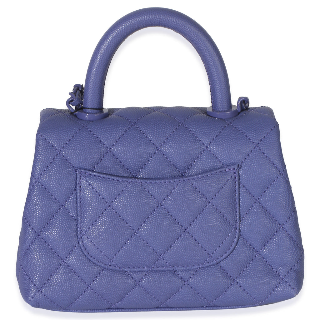 Purple Quilted Incognito Mini Coco Top Handle Flap Bag