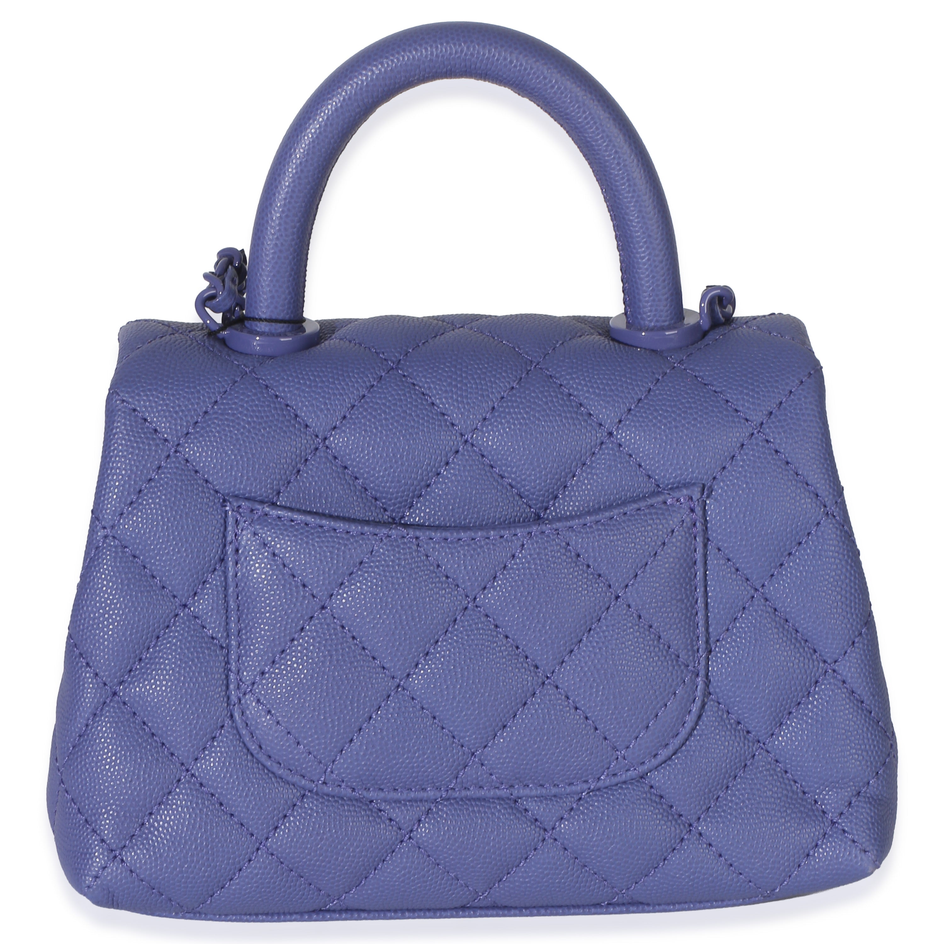 Purple Quilted Incognito Mini Coco Top Handle Flap Bag