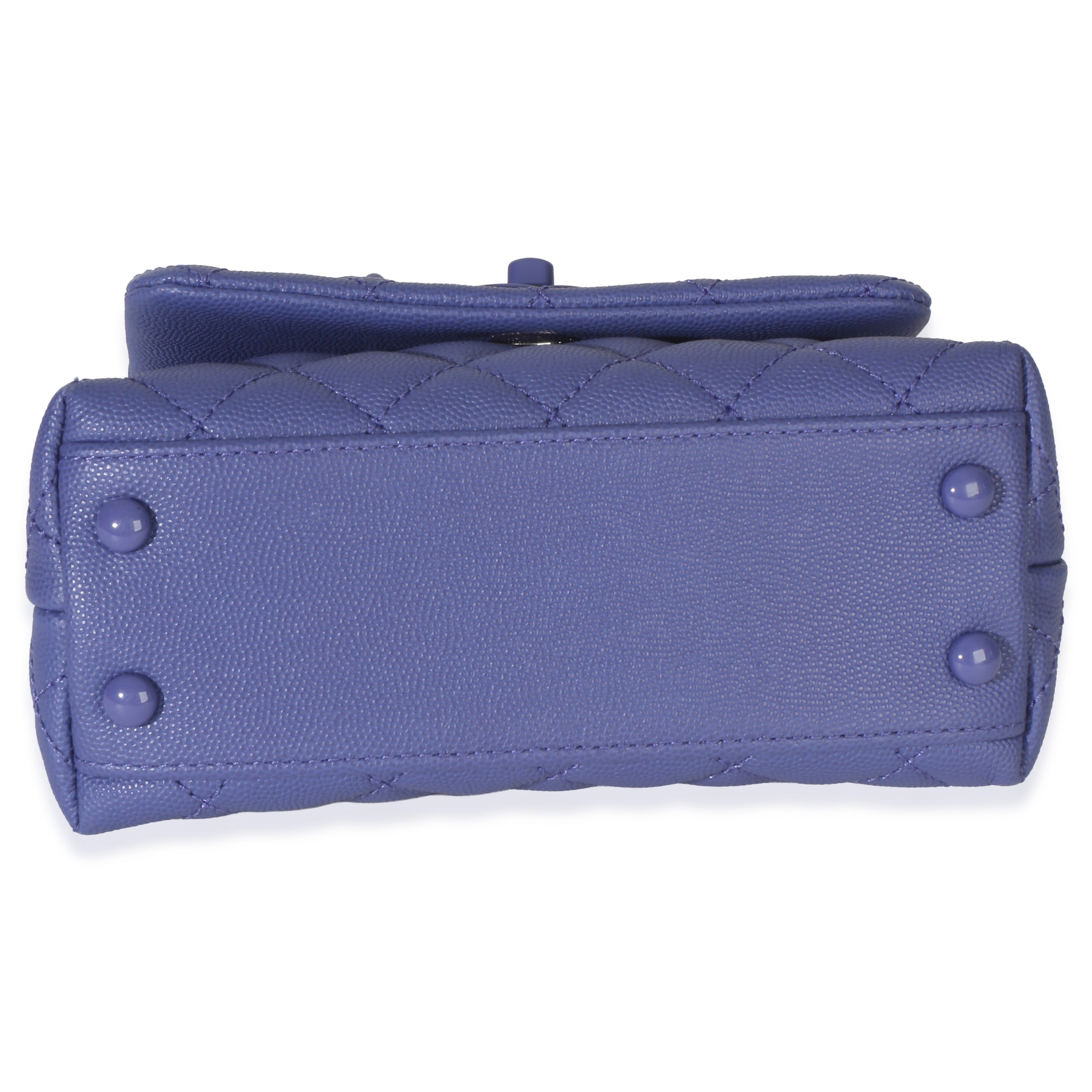 Purple Quilted Incognito Mini Coco Top Handle Flap Bag