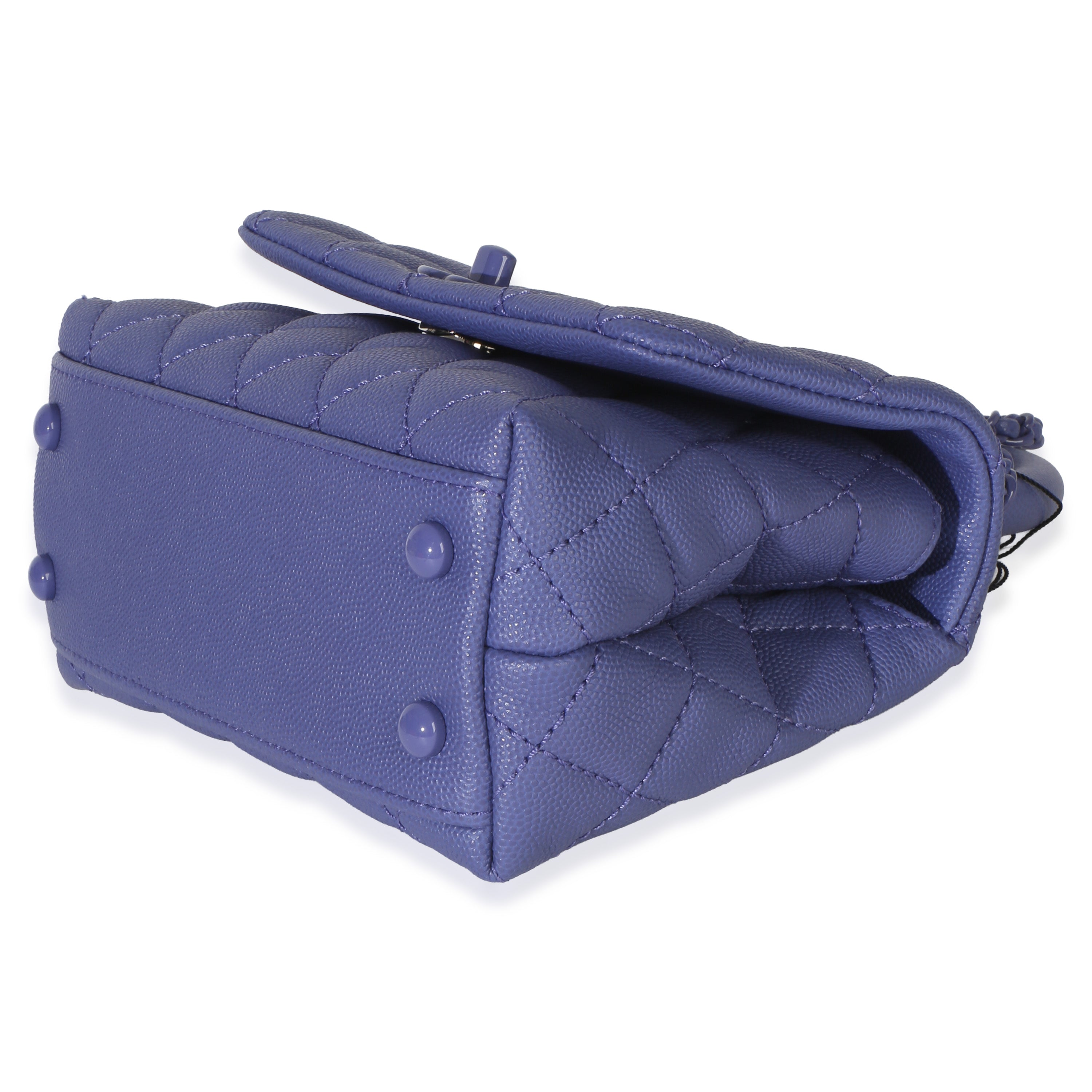Purple Quilted Incognito Mini Coco Top Handle Flap Bag
