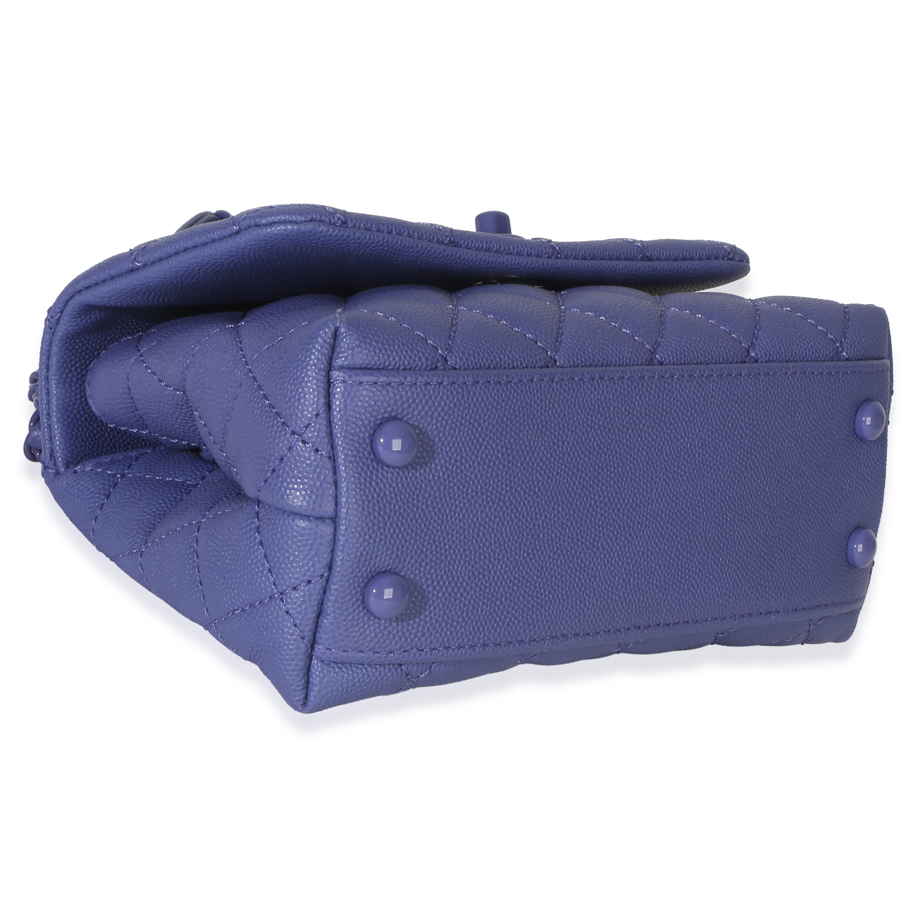Purple Quilted Incognito Mini Coco Top Handle Flap Bag