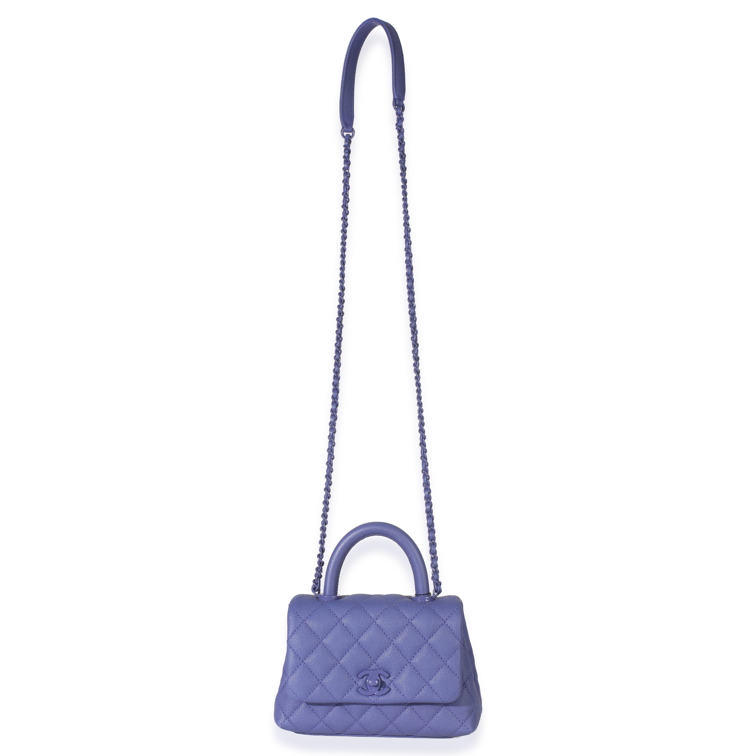 Purple Quilted Incognito Mini Coco Top Handle Flap Bag