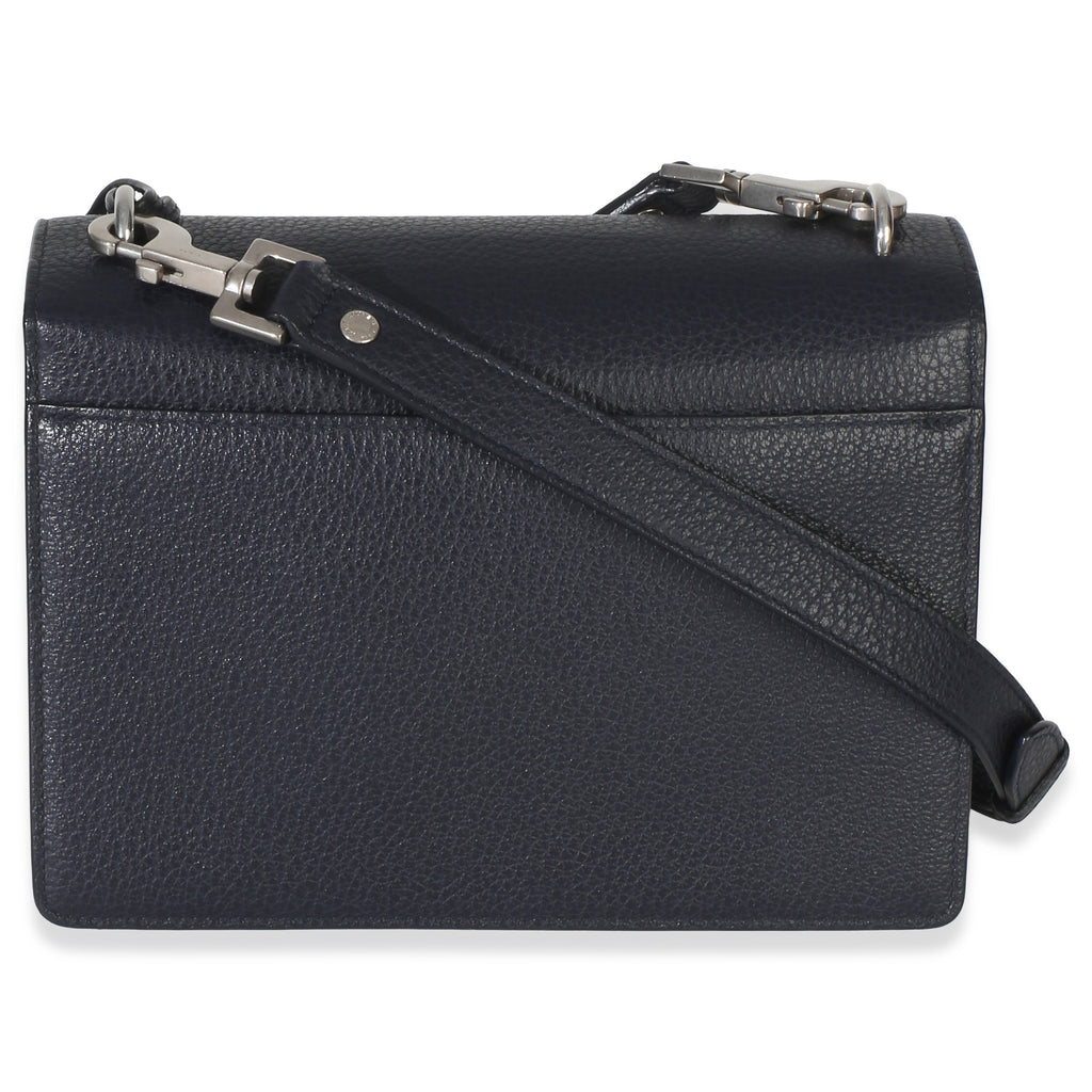 Navy Grained Calfskin Medium Monogram Sunset Bag