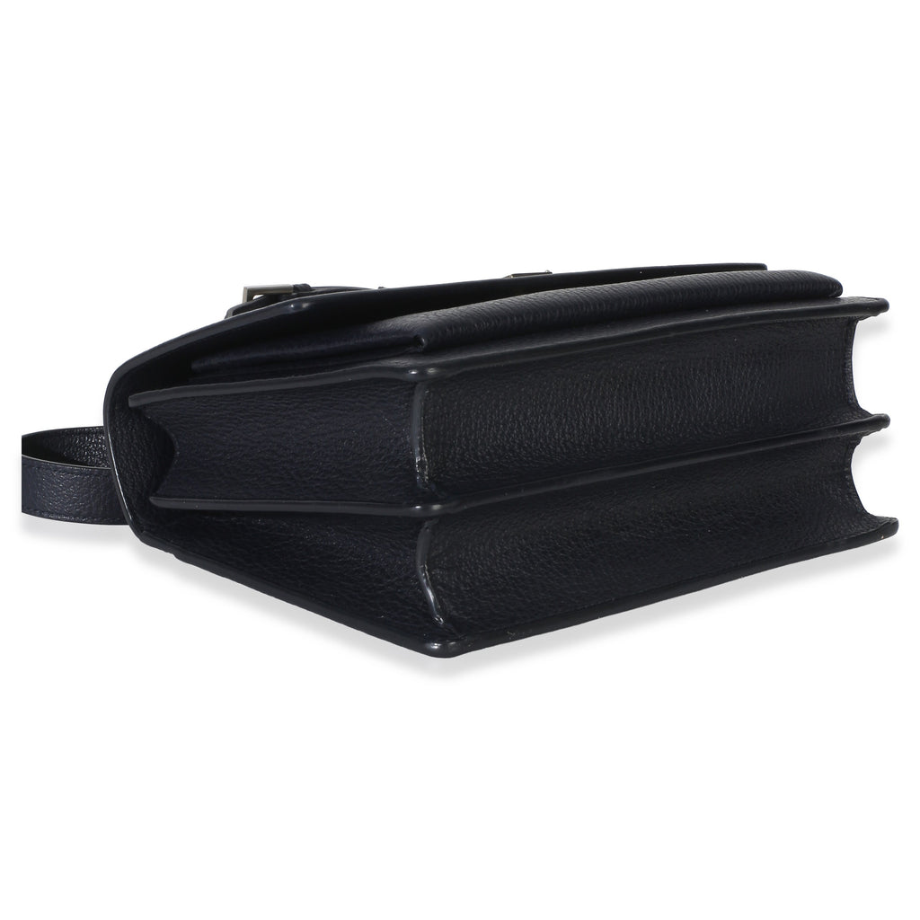 Navy Grained Calfskin Medium Monogram Sunset Bag