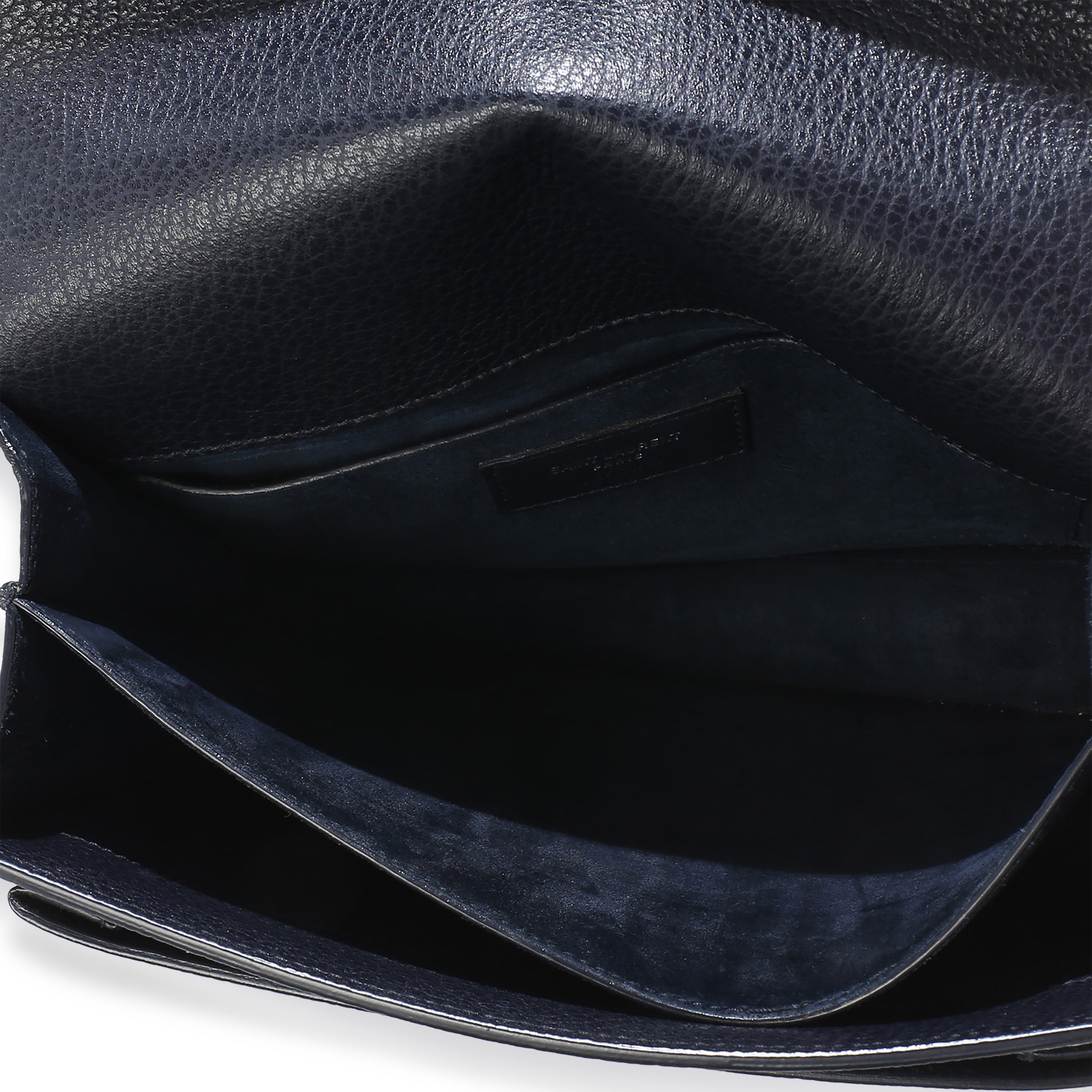 Navy Grained Calfskin Medium Monogram Sunset Bag