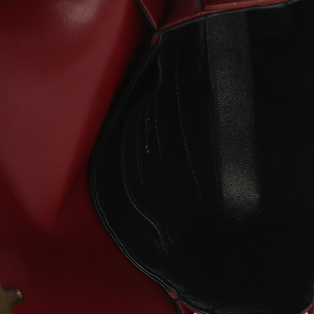 Red Smooth Calfskin Monogram Small Solferino Satchel