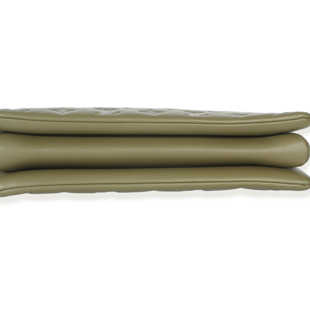 Olive Monogram Embossed Lambskin Coussin MM