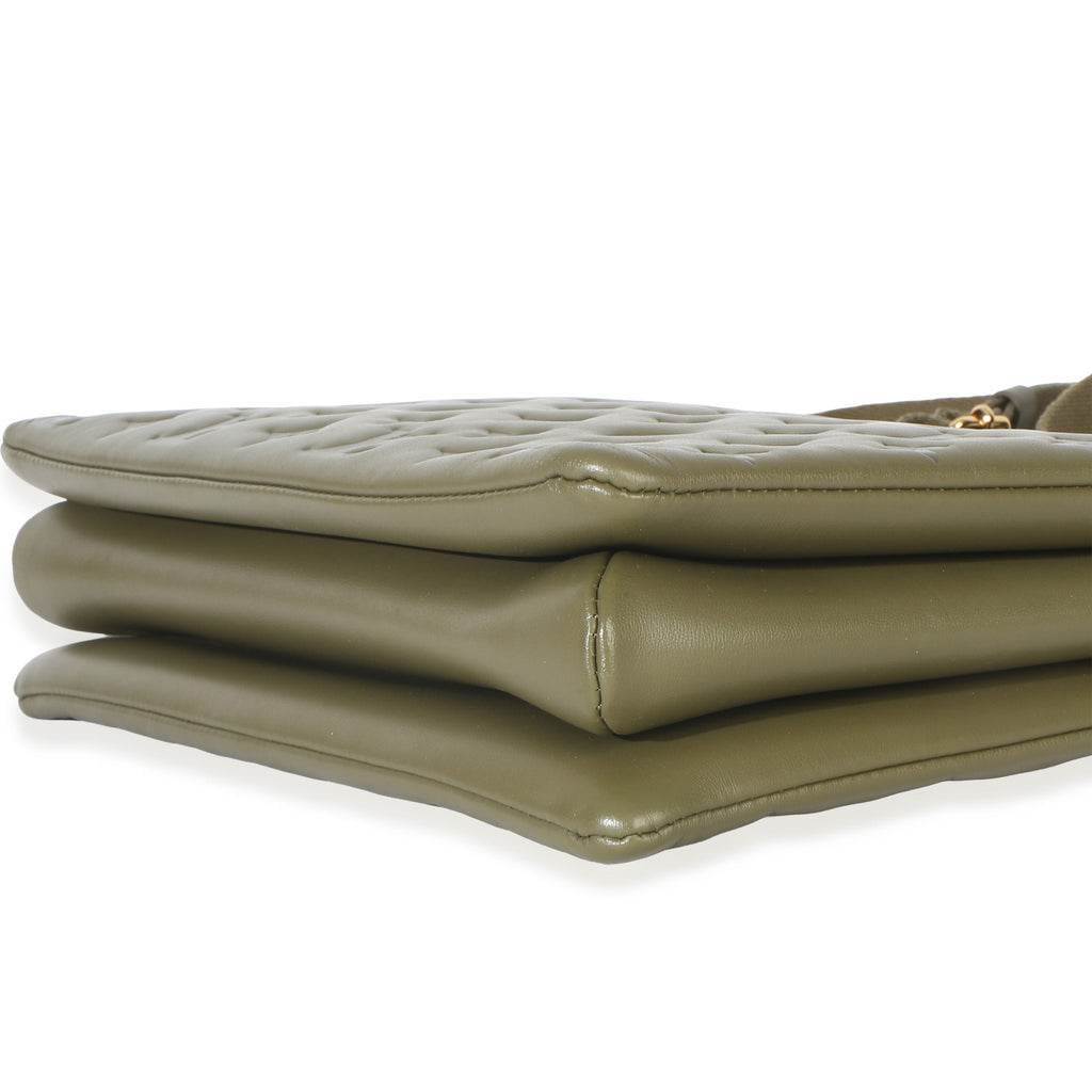 Olive Monogram Embossed Lambskin Coussin MM