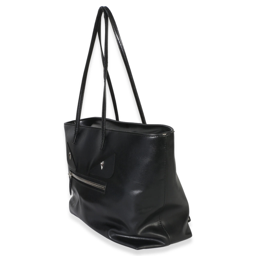 Black Vitello Monster Medium Roll Tote
