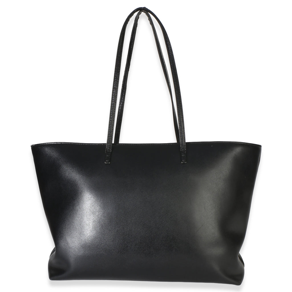 Black Vitello Monster Medium Roll Tote