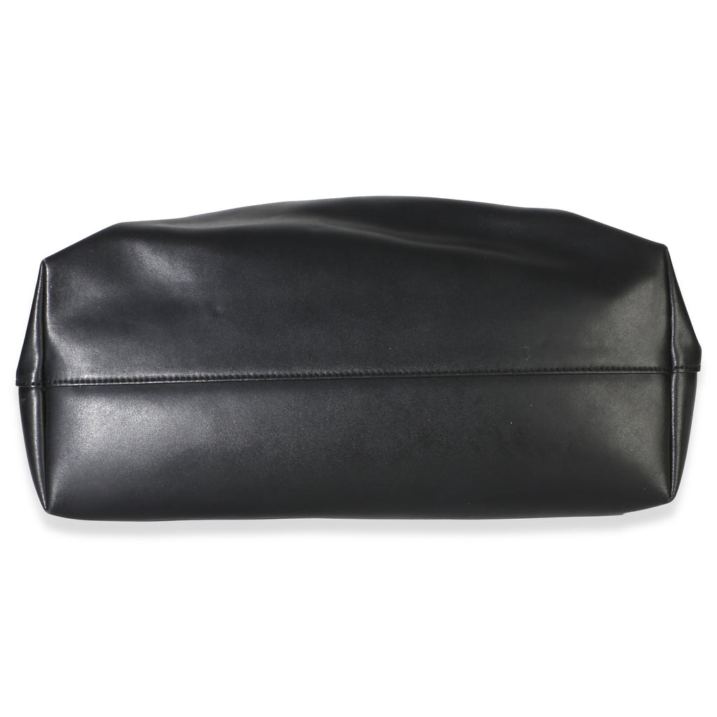 Black Vitello Monster Medium Roll Tote