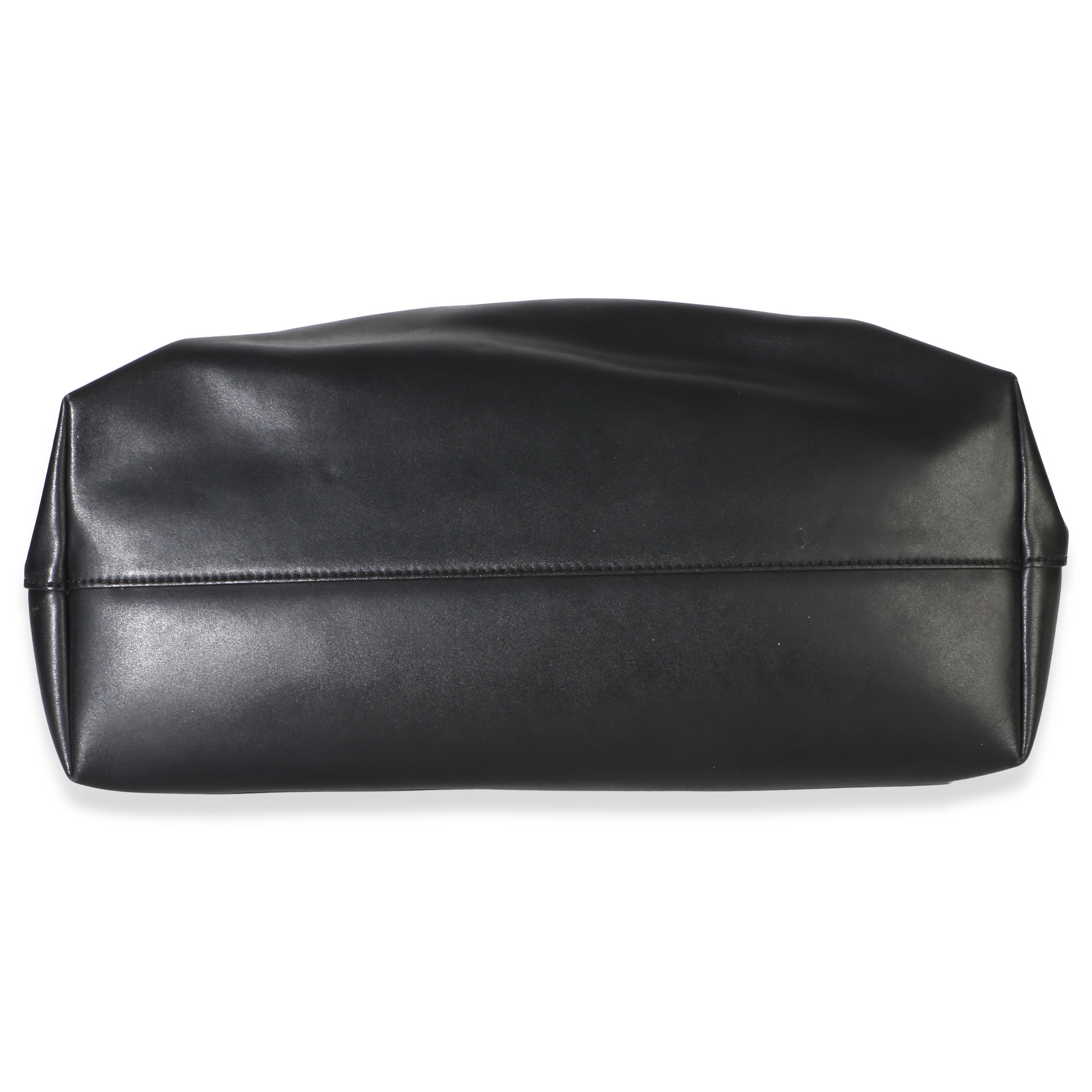 Black Vitello Monster Medium Roll Tote