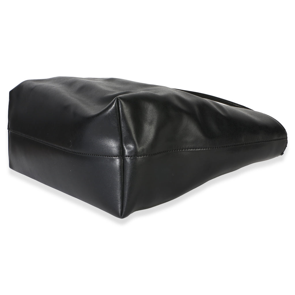 Black Vitello Monster Medium Roll Tote
