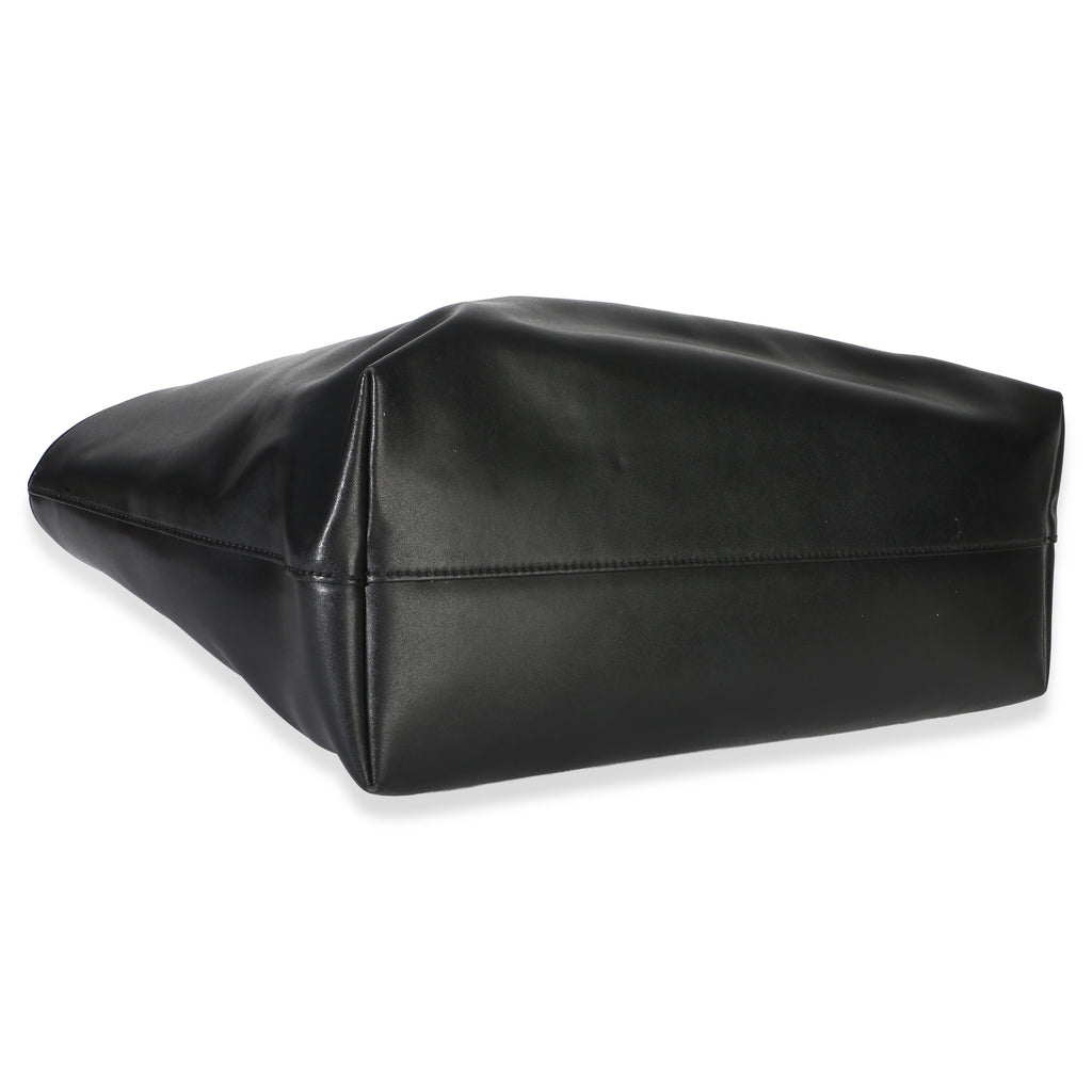 Black Vitello Monster Medium Roll Tote