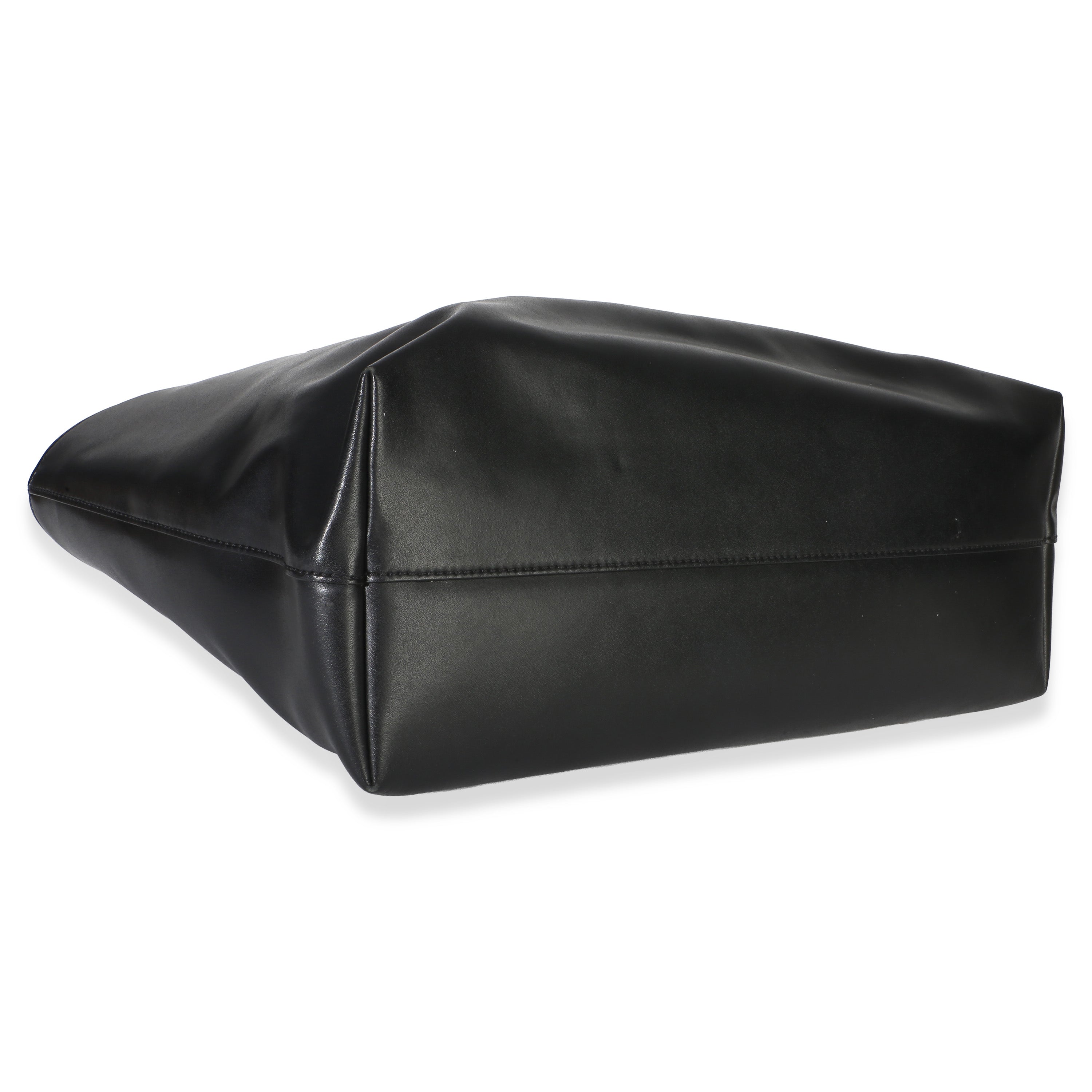 Black Vitello Monster Medium Roll Tote