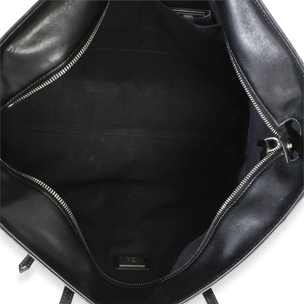 Black Vitello Monster Medium Roll Tote