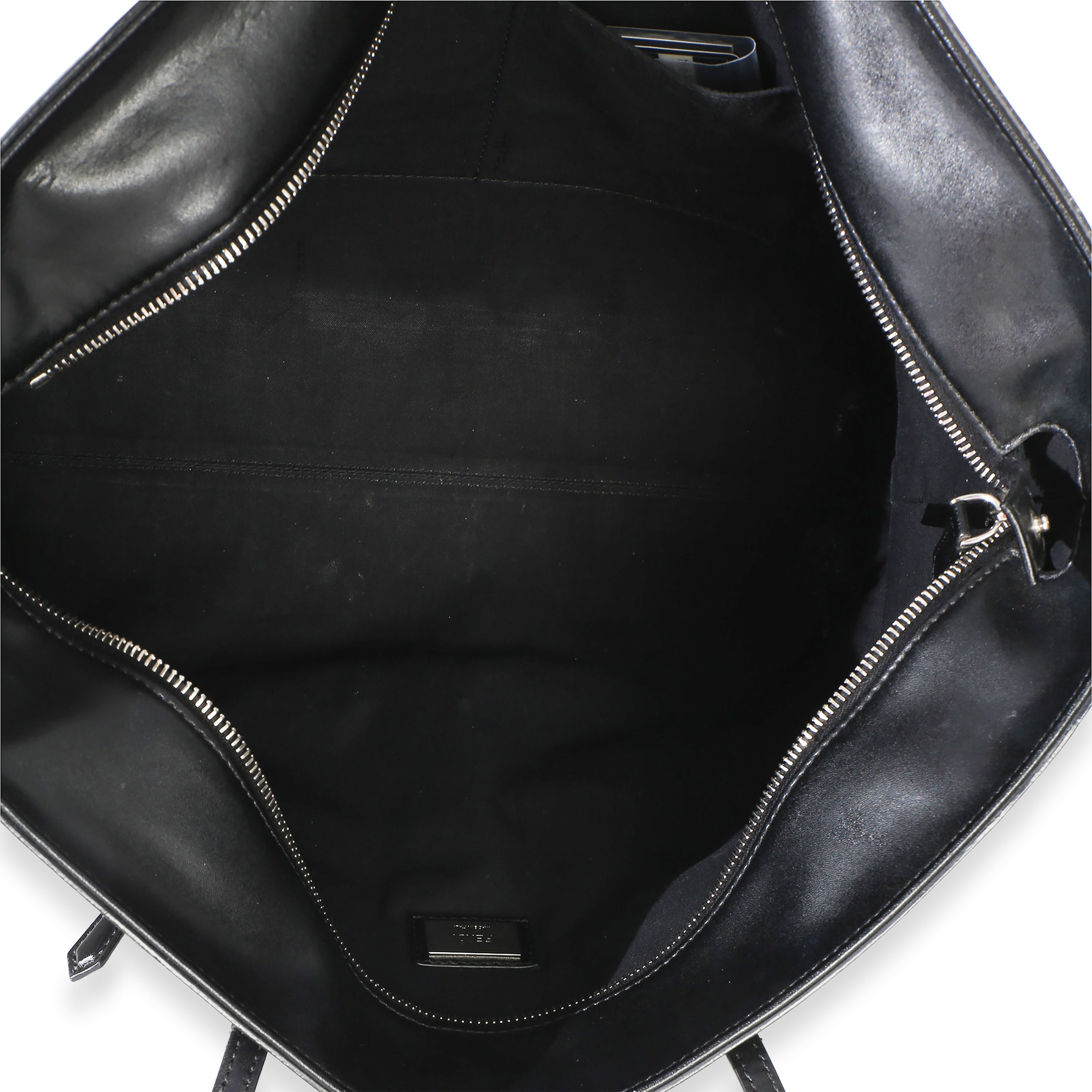Black Vitello Monster Medium Roll Tote