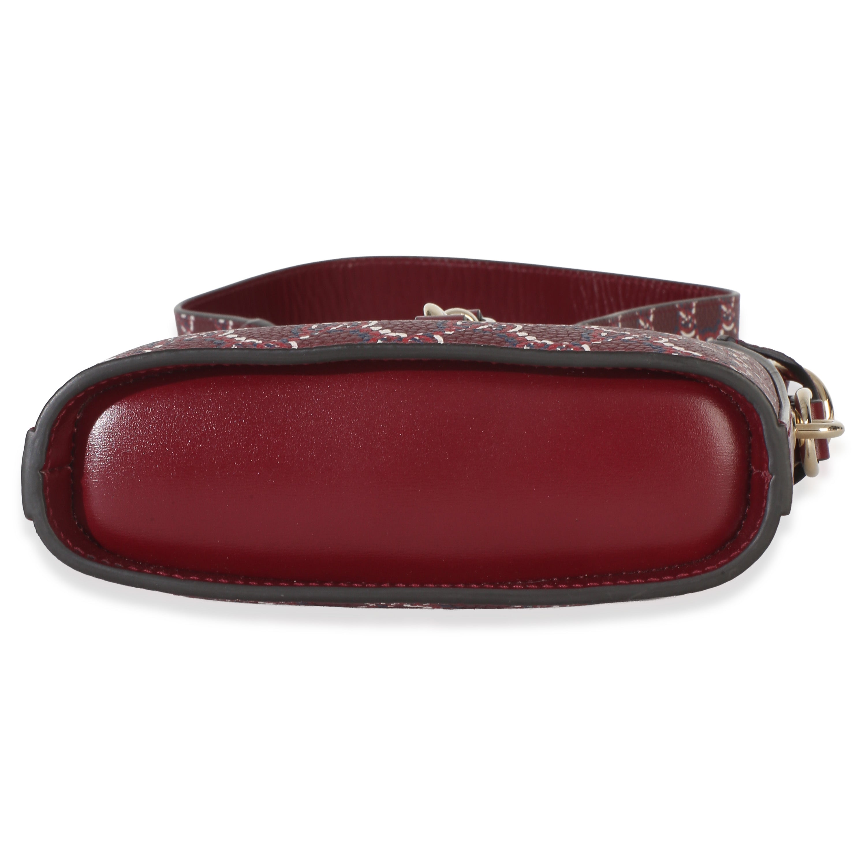 Red Multicolor GG Monogram Grained Calfskin Mini Shadow Bucket Bag